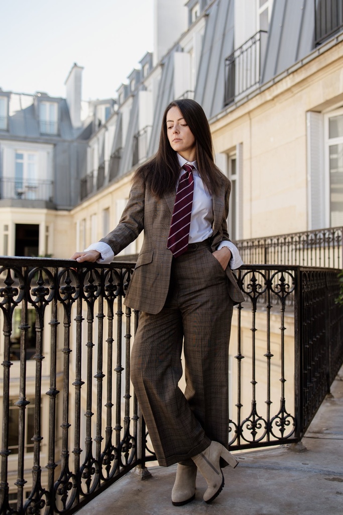 Prince-de-Galles brun beige — femme — 1
