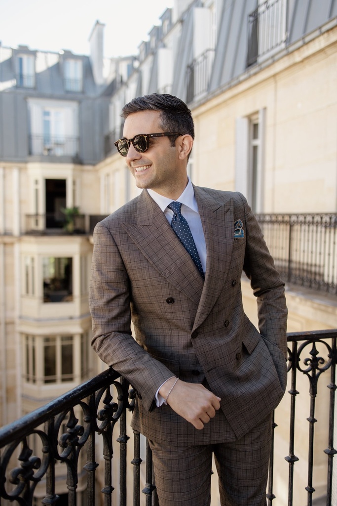 Prince-de-Galles brun beige — homme — 1