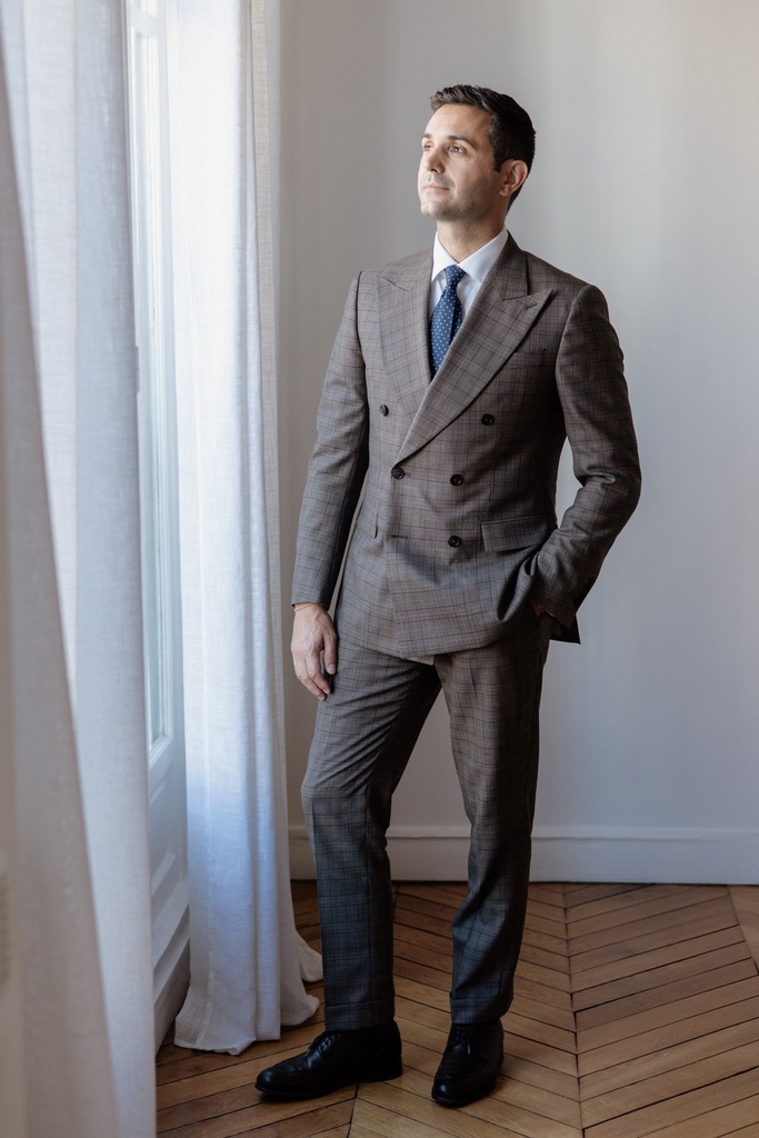 Prince-de-Galles brun beige — homme — 3