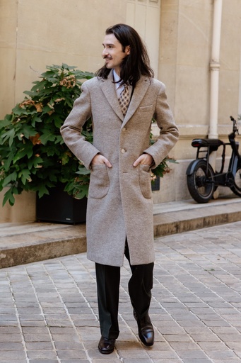 Manteau laine bouillie sur mesure HJ26
